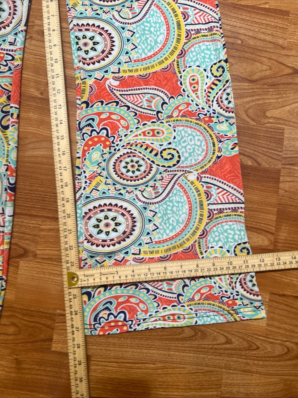 Lildy Palazzo Pants S/M Boho Paisley Wide Leg Pull On Stretch Lounge Beach - Picture 7 of 8